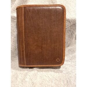 Vintage Franklin Covey Zip Around Leather Planner Classic Brown 6 Ring Binder
